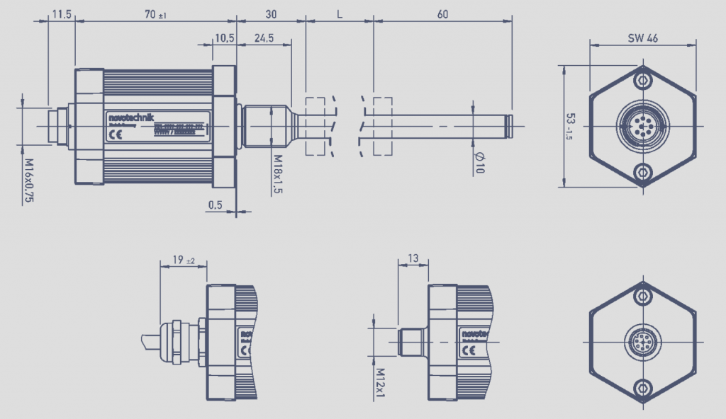 Compatibilidade de Transdutor Linear de Posição Magnetostritivo - Novotechnik